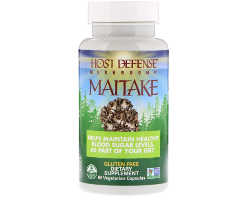 Fungi Perfecti, Host Defense Mushrooms, органическая грифола курчавая, 60 вегетарианских капсул Fungi Perfecti, Host Defense Mushrooms, органическая грифола курчавая, 60 вегетарианских капсул