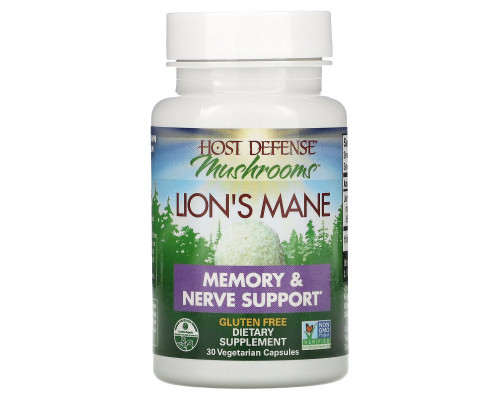 Fungi Perfecti, Host Defense, Lion's Mane, Memory & Nerve Support, 30 Veggie Caps Fungi Perfecti, Host Defense, Lion's Mane, Memory & Nerve Support, 30 Veggie Caps