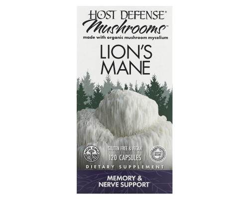 Fungi Perfecti Host Defense Ежовик гребенчатый 120 растительных капсул Fungi Perfecti Host Defense Ежовик гребенчатый 120 растительных капсул
