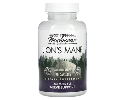 Fungi Perfecti Host Defense Ежовик гребенчатый 120 растительных капсул Fungi Perfecti Host Defense Ежовик гребенчатый 120 растительных капсул