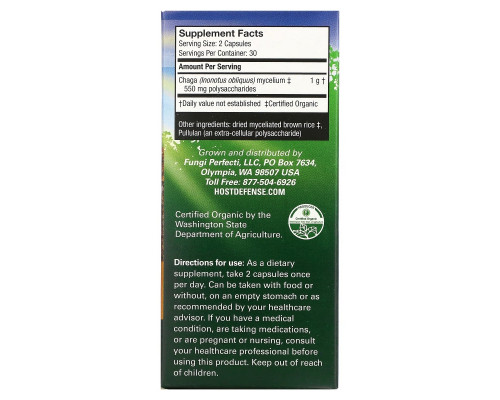 Fungi Perfecti Host Defense Чага 60 растительных капсул Fungi Perfecti Host Defense Чага 60 растительных капсул