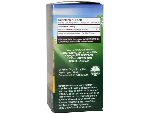 Fungi Perfecti Иммунная защита Mesima 60 вегетарианских капсул Fungi Perfecti Иммунная защита Mesima 60 вегетарианских капсул