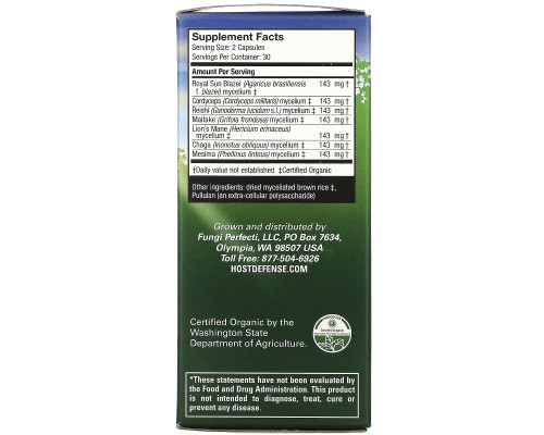 Fungi Perfecti Host Защитные штампы 7 60 NP капсул Fungi Perfecti Host Защитные штампы 7 60 NP капсул