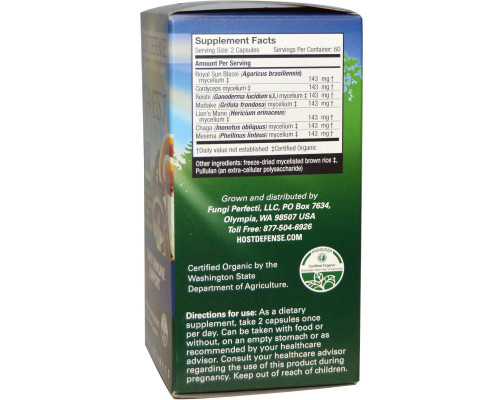 Fungi Perfecti Host Defense Stamets 7 120 растительных капсул Fungi Perfecti Host Defense Stamets 7 120 растительных капсул