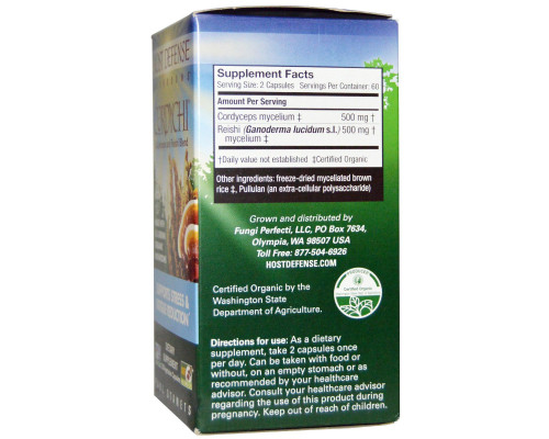 Fungi Perfecti Host Defense Cordychi 120 растительных капсул Fungi Perfecti Host Defense Cordychi 120 растительных капсул