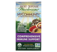 Fungi Perfecti, Host Defense Mushrooms, MyCommunity, Comprehensive Immune Support, 30 Veggie Caps