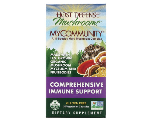 Fungi Perfecti, Host Defense Mushrooms, MyCommunity, Comprehensive Immune Support, 30 Veggie Caps Fungi Perfecti, Host Defense Mushrooms, MyCommunity, Comprehensive Immune Support, 30 Veggie Caps