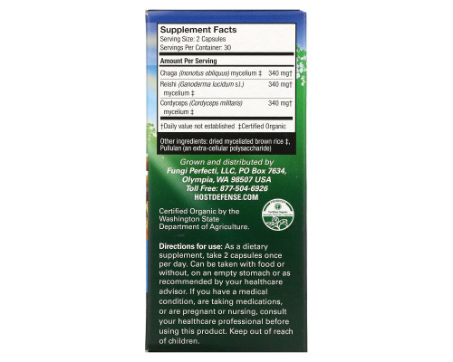 Fungi Perfecti Host Defense Breathe 60 растительных капсул Fungi Perfecti Host Defense Breathe 60 растительных капсул