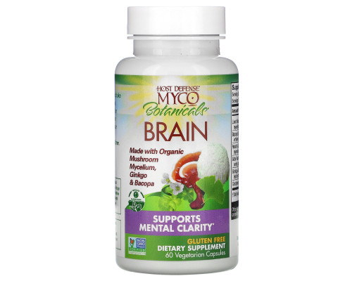 Fungi Perfecti, Host Defense, MycoBotanicals, Brain, 60 Veggie Caps Fungi Perfecti, Host Defense, MycoBotanicals, Brain, 60 Veggie Caps