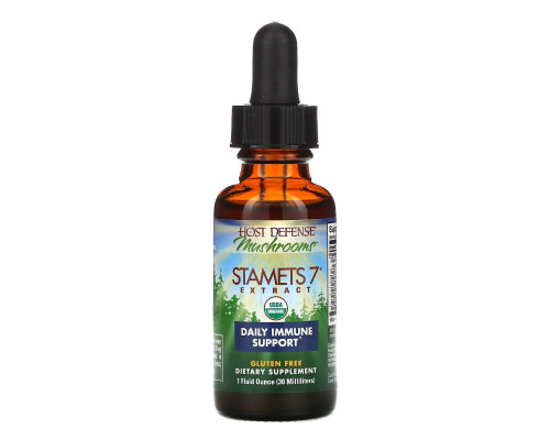 Fungi Perfecti Host Defense Stamets 7 Extract ежедневная иммунная поддержка 1 жидкая унция (30 мл) Fungi Perfecti Host Defense Stamets 7 Extract ежедневная иммунная поддержка 1 жидкая унция (30 мл)