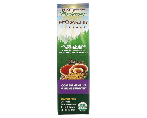 Fungi Perfecti Host Defense My Community Extract Всесторонняя иммунная поддержка 1 жидкая унция (30 мл) Fungi Perfecti Host Defense My Community Extract Всесторонняя иммунная поддержка 1 жидкая унция (30 мл)