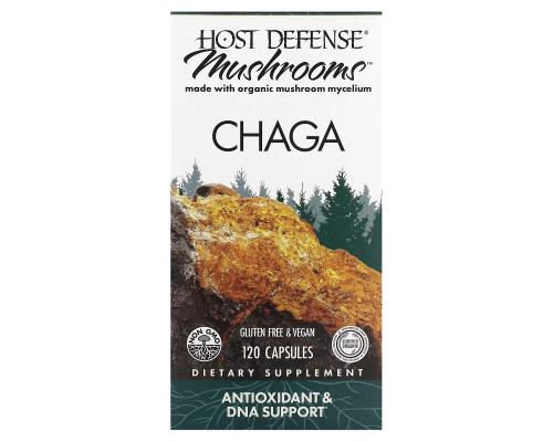 Fungi Perfecti, Host Defense, чага, 120 растительных капсул Fungi Perfecti, Host Defense, чага, 120 растительных капсул