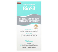 BioSil by Natural Factors, Advanced Collagen Generator, 60 Small Vegan Liquid Capsules