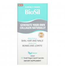 BioSil by Natural Factors, Advanced Collagen Generator, 60 Small Vegan Liquid Capsules