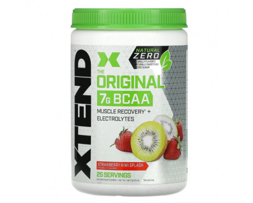 Электролиты Xtend, The Original, Natural Zero, 7 г аминокислот с разветвленной цепью (BCAA), со вкусом клубники и киви, 367,5 г (13 унций) Электролиты Xtend, The Original, Natural Zero, 7 г аминокислот с разветвленной цепью (BCAA), со вкусом клубники и киви, 367,5 г (13 унций)