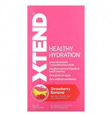 Электролиты Xtend, Healthy Hydration, клубника и банан, 15 пакетиков по 8,6 г (0,3 унции)