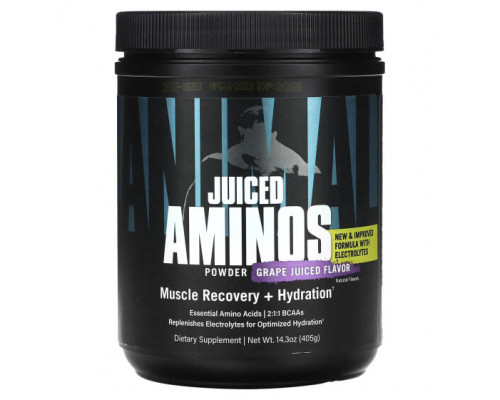 Аминокислоты Animal, Juiced Aminos, восстановление мышц и увлажнение, виноградный сок, 405 г (14,3 унции) Аминокислоты Animal, Juiced Aminos, восстановление мышц и увлажнение, виноградный сок, 405 г (14,3 унции)