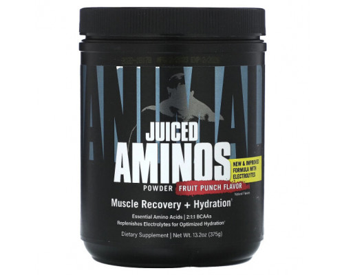 Электролиты Animal, Juiced Aminos в порошке, фруктовый пунш, 375 г (13,2 унции) Электролиты Animal, Juiced Aminos в порошке, фруктовый пунш, 375 г (13,2 унции)