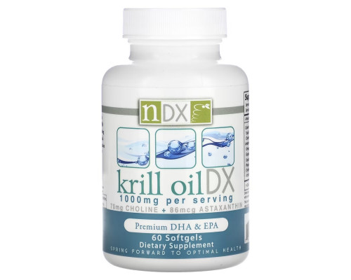 Natural Dynamix Масло криля DX 1000 мг 60 мягких капсул Natural Dynamix Масло криля DX 1000 мг 60 мягких капсул