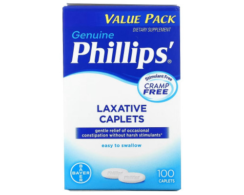Phillips, Laxative Caplets, 100 Caplets Phillips, Laxative Caplets, 100 Caplets