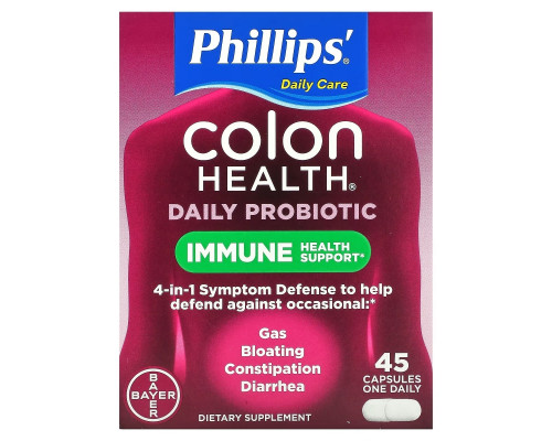 Phillips, Colon Health Daily Probiotic, 45 Capsules Phillips, Colon Health Daily Probiotic, 45 Capsules