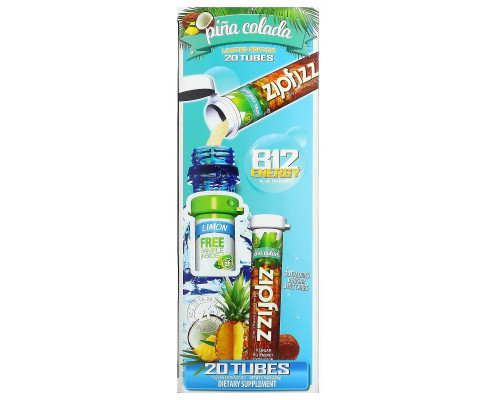 Zipfizz, Healthy Energy With Vitamin B12, Pina Colada, 20 Tubes, 11 g Each Zipfizz, Healthy Energy With Vitamin B12, Pina Colada, 20 Tubes, 11 g Each