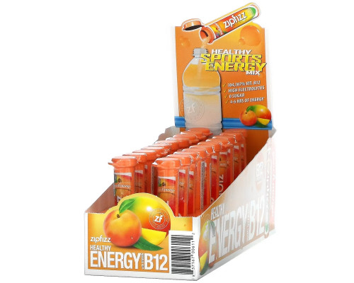 Zipfizz, Healthy Sports Energy Mix with Vitamin B12, Peach Mango, 20 Tubes, 0.39 oz (11 g) Each Zipfizz, Healthy Sports Energy Mix with Vitamin B12, Peach Mango, 20 Tubes, 0.39 oz (11 g) Each
