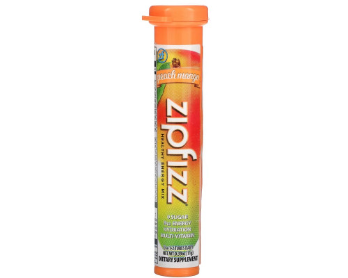 Zipfizz, Healthy Sports Energy Mix with Vitamin B12, Peach Mango, 20 Tubes, 0.39 oz (11 g) Each Zipfizz, Healthy Sports Energy Mix with Vitamin B12, Peach Mango, 20 Tubes, 0.39 oz (11 g) Each
