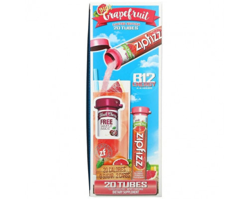 Витаминно-минеральные комплексы Zipfizz, Энергетическая смесь для здорового спорта с витамином B12, розовый грейпфрут, 20 тюбиков по 11 г (0,39 унции) Витаминно-минеральные комплексы Zipfizz, Энергетическая смесь для здорового спорта с витамином B12, розовый грейпфрут, 20 тюбиков по 11 г (0,39 унции)
