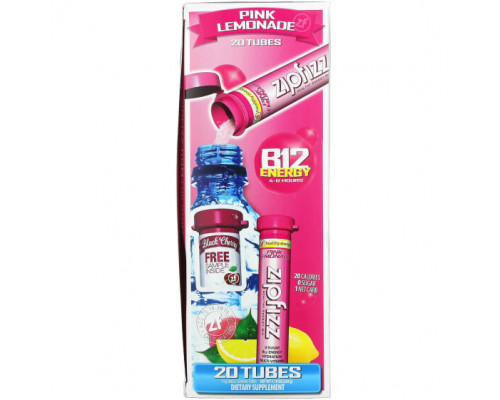 Витаминно-минеральные комплексы Zipfizz, Энергетическая смесь для здорового спорта с витамином B12, розовый лимонад, 20 тюбиков по 11 г (0,39 унции) Витаминно-минеральные комплексы Zipfizz, Энергетическая смесь для здорового спорта с витамином B12, розовый лимонад, 20 тюбиков по 11 г (0,39 унции)