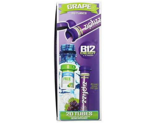 Zipfizz, Healthy Sports Energy Mix with Vitamin B12, Grape, 20 Tubes, 0.39 oz (11 g) Each Zipfizz, Healthy Sports Energy Mix with Vitamin B12, Grape, 20 Tubes, 0.39 oz (11 g) Each