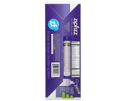 Zipfizz, Healthy Sports Energy Mix with Vitamin B12, Grape, 20 Tubes, 0.39 oz (11 g) Each Zipfizz, Healthy Sports Energy Mix with Vitamin B12, Grape, 20 Tubes, 0.39 oz (11 g) Each