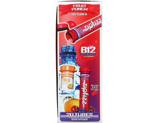 Zipfizz, Healthy Sports Energy Mix with Vitamin B12, Fruit Punch, 20 Tubes, 0.39 oz (11 g) Each Zipfizz, Healthy Sports Energy Mix with Vitamin B12, Fruit Punch, 20 Tubes, 0.39 oz (11 g) Each