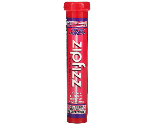 Zipfizz, Healthy Sports Energy Mix with Vitamin B12, Fruit Punch, 20 Tubes, 0.39 oz (11 g) Each Zipfizz, Healthy Sports Energy Mix with Vitamin B12, Fruit Punch, 20 Tubes, 0.39 oz (11 g) Each