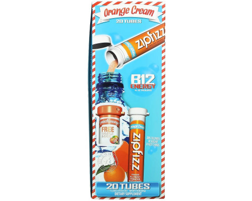 Zipfizz, Healthy Sports Energy Mix with Vitamin B12, Orange Cream, 20 Tubes, 0.39 oz (11 g) Each Zipfizz, Healthy Sports Energy Mix with Vitamin B12, Orange Cream, 20 Tubes, 0.39 oz (11 g) Each