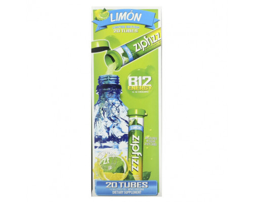 Витаминно-минеральные комплексы Zipfizz, Смесь для здоровой энергии с витамином B12, лимон, 20 тюбиков по 11 г (0,39 унции) Витаминно-минеральные комплексы Zipfizz, Смесь для здоровой энергии с витамином B12, лимон, 20 тюбиков по 11 г (0,39 унции)