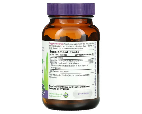 Oregon's Wild Harvest Расторопша 90 растительных капсул без ГМО Oregon's Wild Harvest Расторопша 90 растительных капсул без ГМО