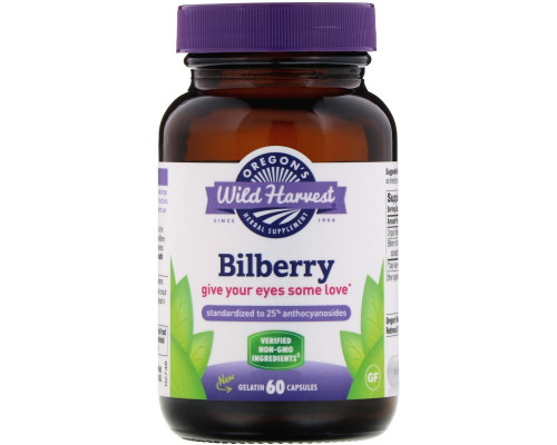 Oregon's Wild Harvest Bilberry 60 Veggie Caps Oregon's Wild Harvest Bilberry 60 Veggie Caps
