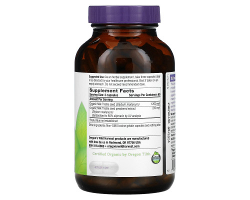 Oregon's Wild Harvest, Milk Thistle, 180 Veggie Capsules
