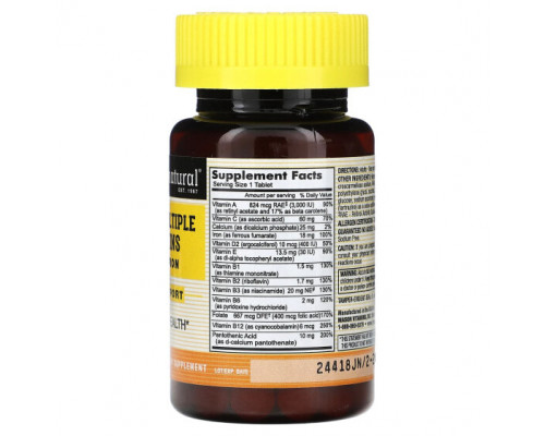 Витаминно-минеральные комплексы Mason Natural, Комплексные витамины с железом для ежедневного приема, 100 таблеток Витаминно-минеральные комплексы Mason Natural, Комплексные витамины с железом для ежедневного приема, 100 таблеток