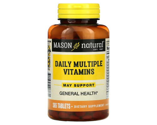 Mason Natural, Daily Multiple Vitamins, 365 Tablets Mason Natural, Daily Multiple Vitamins, 365 Tablets