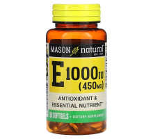Mason Natural, Витамин E, 450 мг (1000 МЕ), 50 мягких таблеток