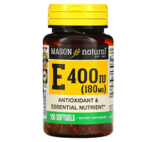 Mason Natural, Витамин E, 400 IU, 100 мягких желатиновых капсул
