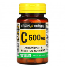 Mason Natural, Витамин C, 500 мг, 100 таблеток