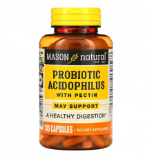 Mason Natural, Пробиотик ацидофилус с пектином, 100 капсул