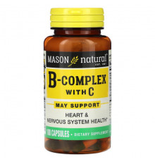 Витамины группы B Mason Natural, B-комплекс с C, 100 капсул
