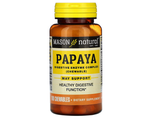 Mason Natural, Papaya, Digestive Enzyme Complex, 100 Chewables Mason Natural, Papaya, Digestive Enzyme Complex, 100 Chewables