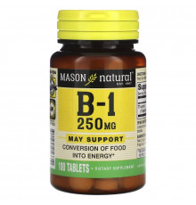 Mason Natural Витамин B-1 250 мг 100 таблеток