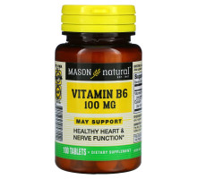 Mason Natural, Vitamin B6, 100 mg, 100 Tablets