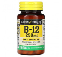 Витамины группы B Mason Natural, Витамин B-12, 250 мкг, 100 таблеток